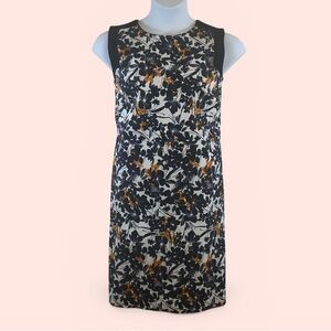 Margaret M Women's 1X Navy/Gold/White Sleeveless Dress